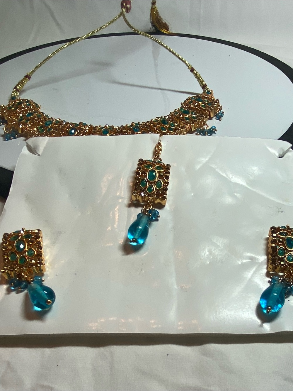Traditional Indian Jewelry set. Length adjustable. - Picture 3 of 9
